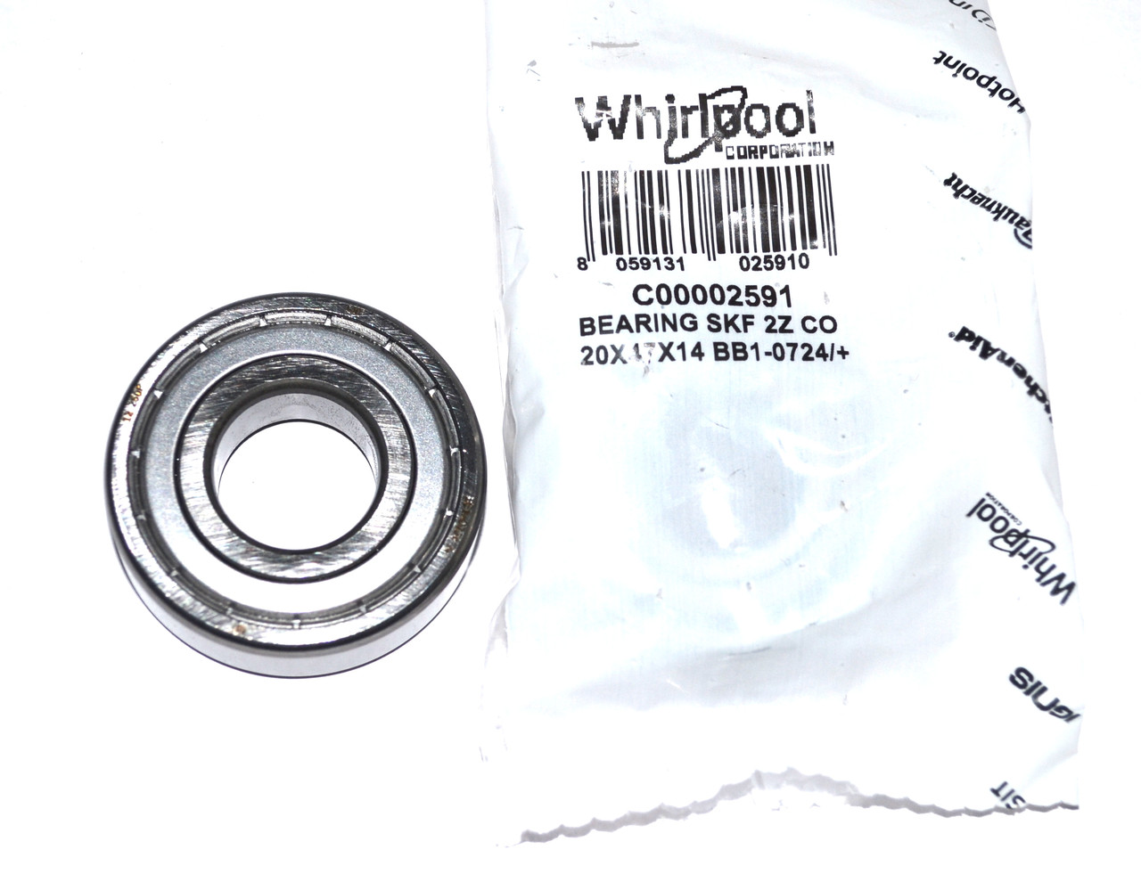 Подшипник 6204 ZZ ( 20x47x14 ) SKF INDESIT C00002591 WHIRLPOOL 482000025908
